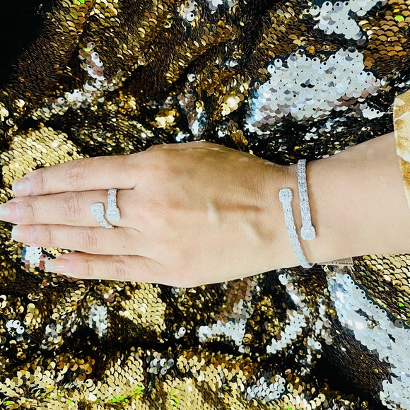 Beautiful custom cuff bracelet bypass cuff bangle 14k gold vermeil 925 Best Gift - Picture 6 of 10